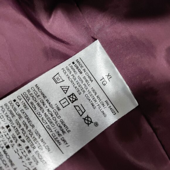 Banana Republic Dried Berry Short Duvet Puffer Coat Jacket Women's Size XL - Picture 6 of 11